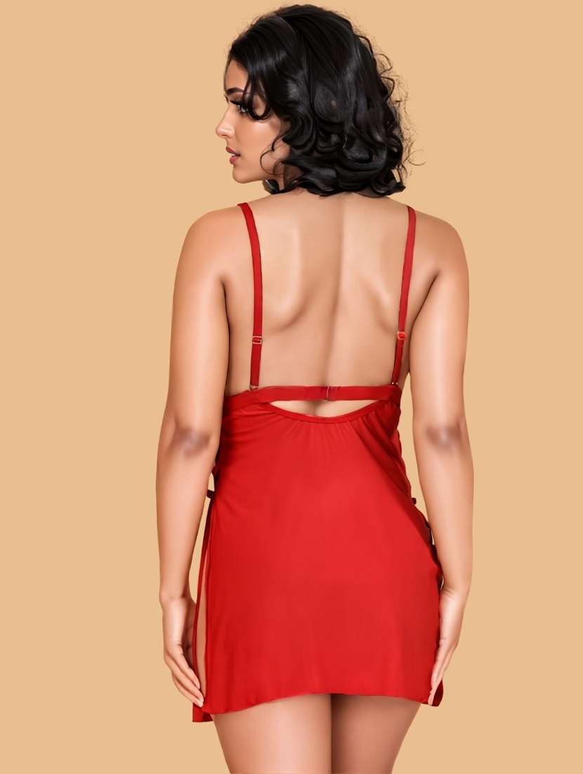 women self designed sleeveless lace babydoll - 22382725 -  Standard Image - 3