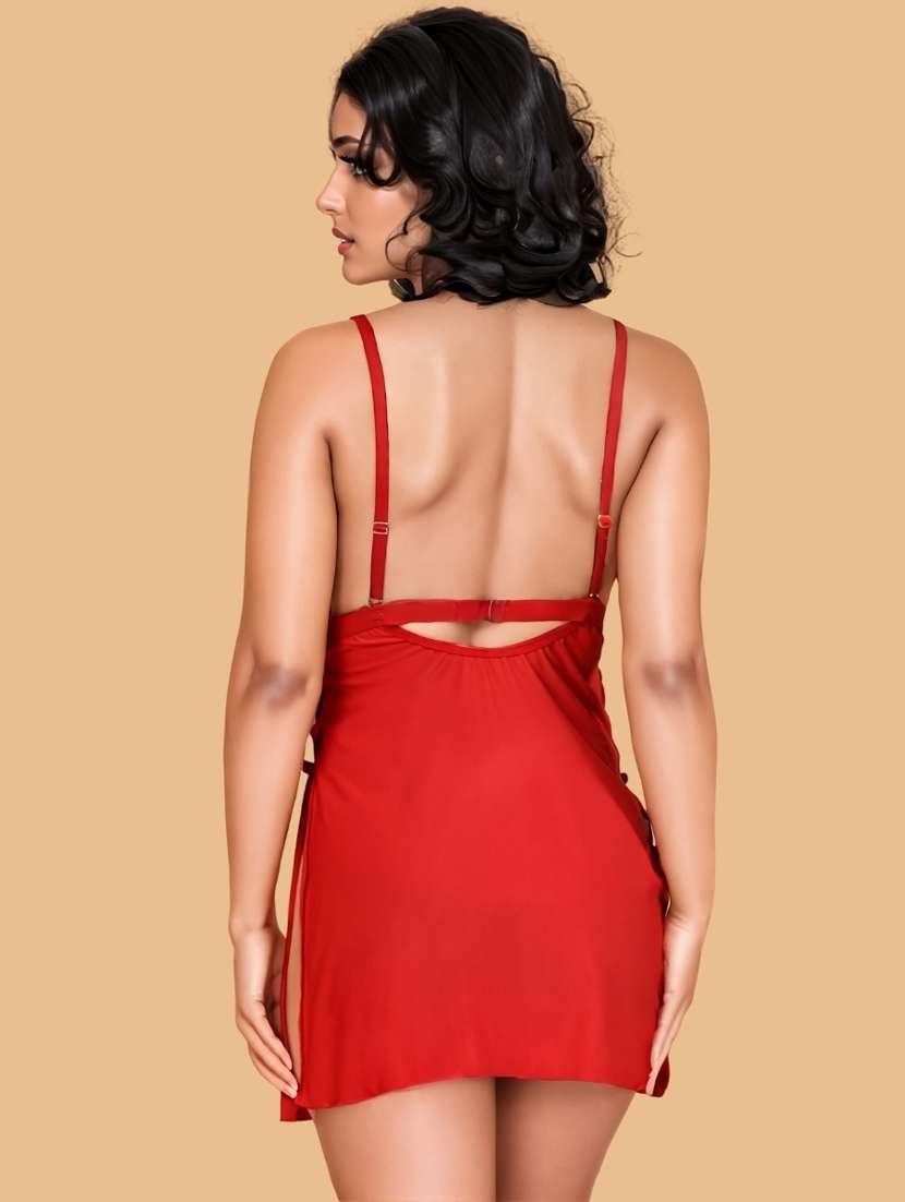 women self designed sleeveless lace babydoll - 22382725 -  Standard Image - 3