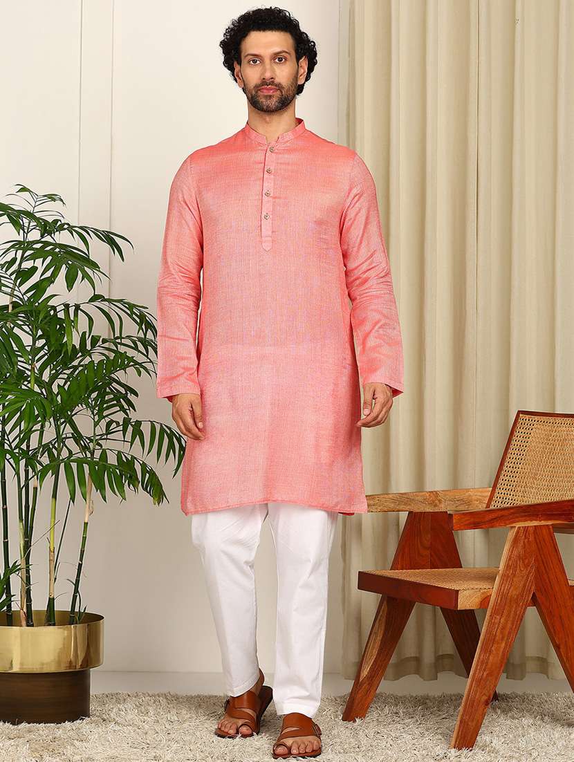 men self designed long sleeve kurta and pyjama set