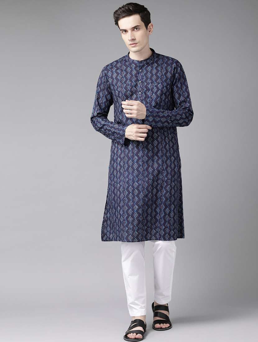 Men Printed Long Sleeve Kurta Pyjama Set - 22383997 -  Standard Image - 3
