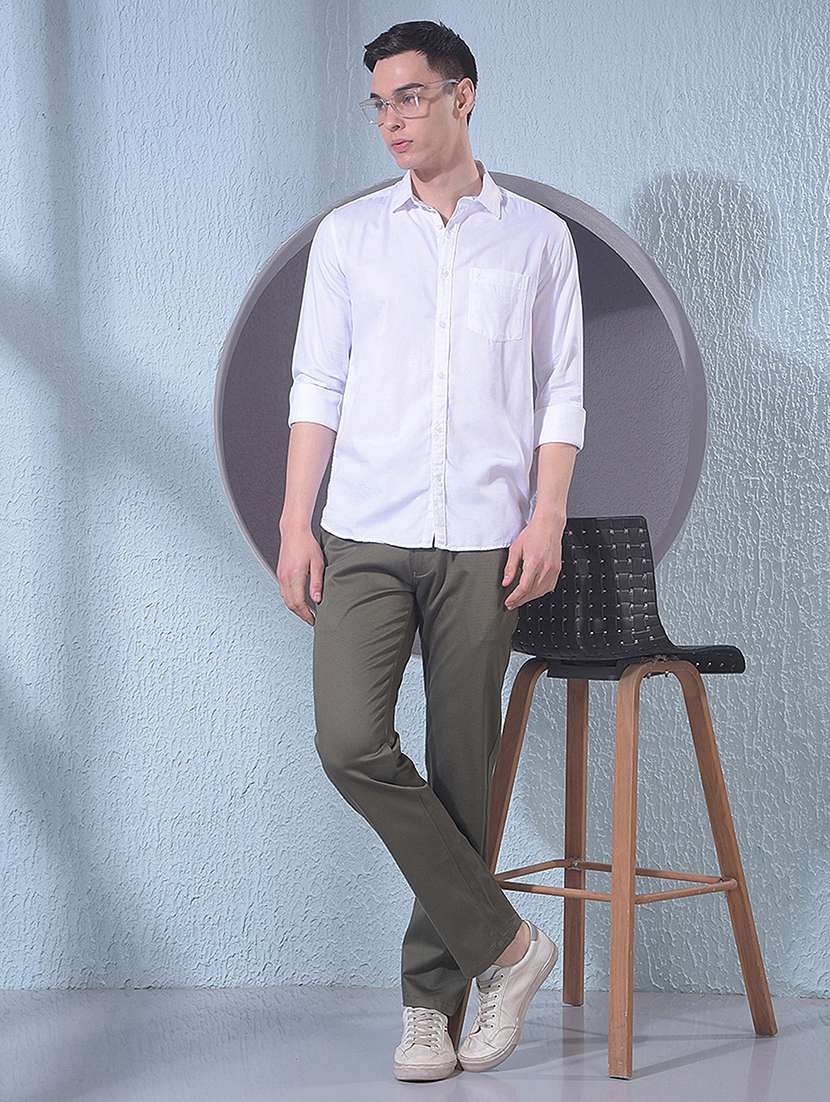 men solid long sleeve slim fit casual shirt - 22384154 -  Standard Image - 5
