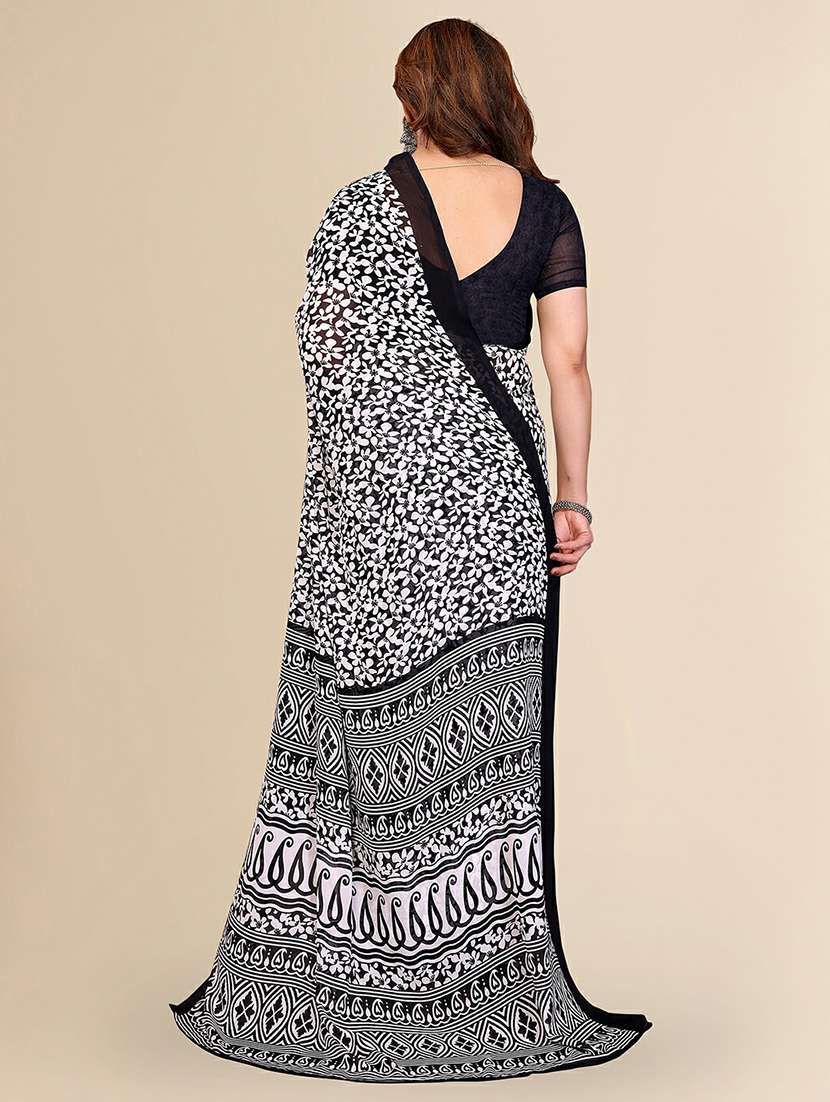 women printed casual wear saree with blouse - 22384172 -  Standard Image - 3