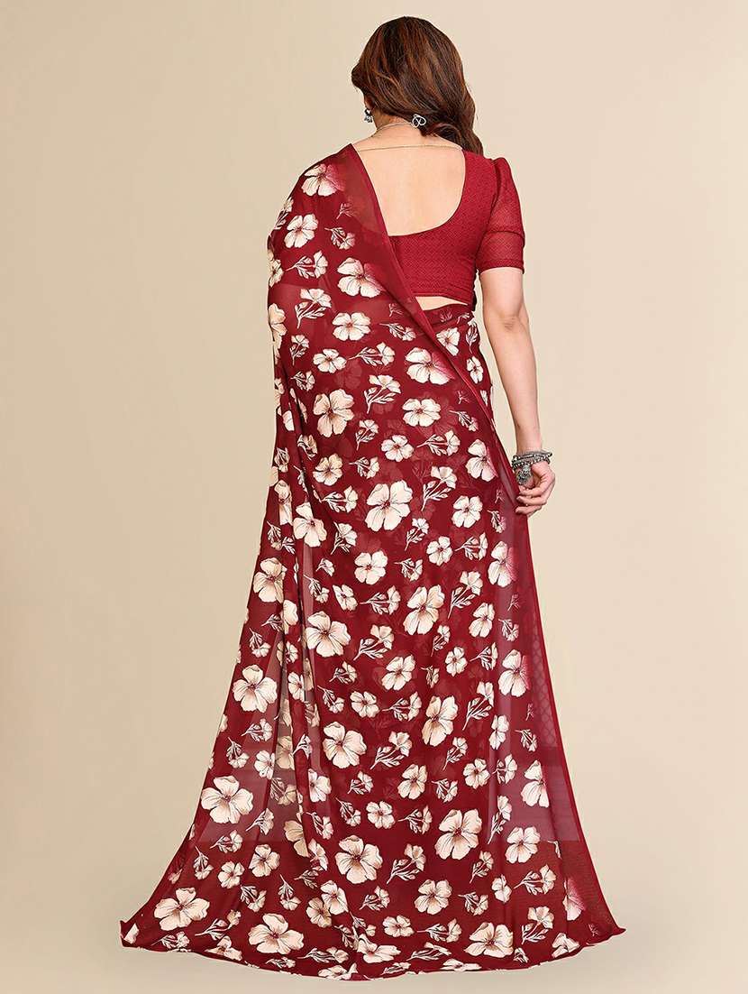 women printed casual wear saree with blouse - 22384177 -  Standard Image - 3