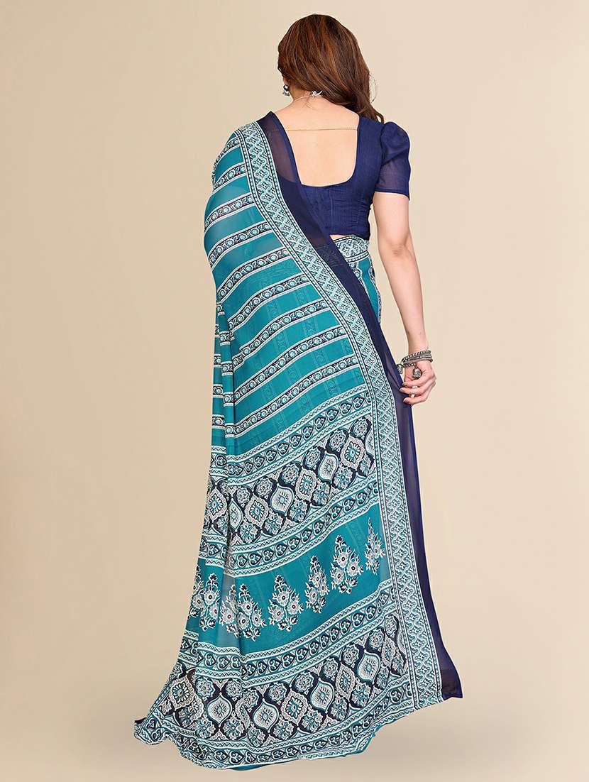 women printed casual wear saree with blouse - 22384181 -  Standard Image - 3