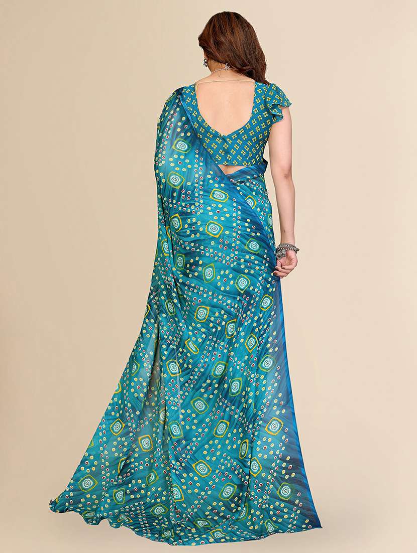 women printed casual wear saree with blouse - 22384184 -  Standard Image - 3