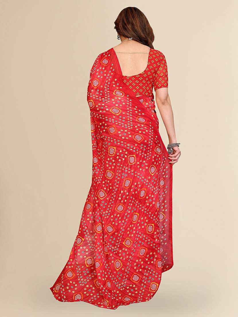 women printed casual wear saree with blouse - 22384189 -  Standard Image - 3