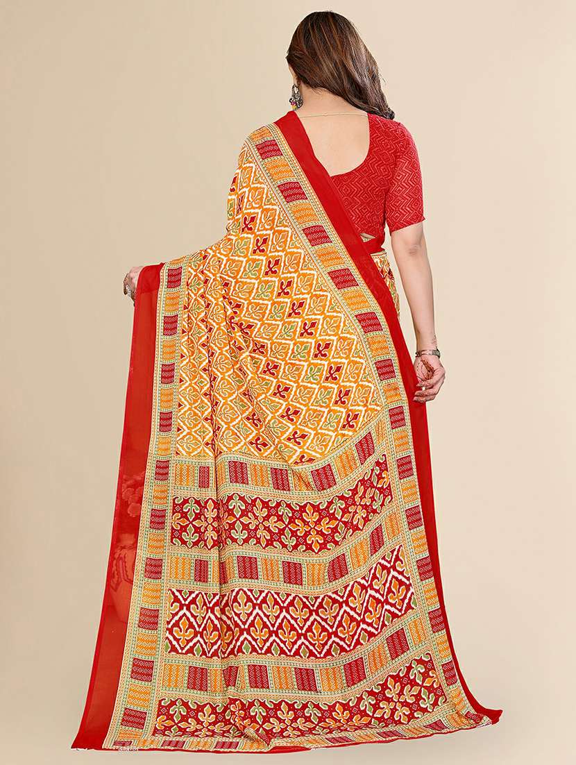 women printed casual wear saree with blouse - 22384191 -  Standard Image - 3