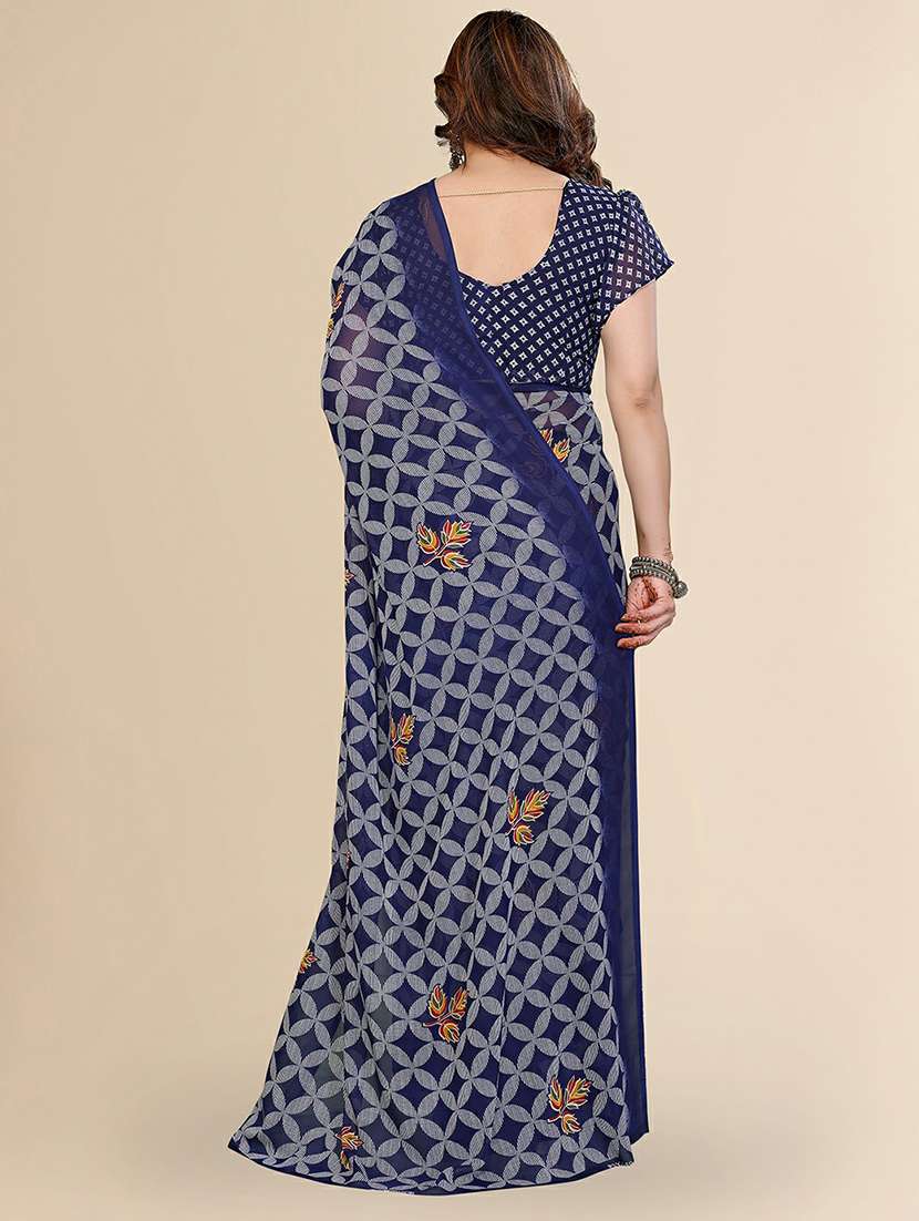 women printed casual wear saree with blouse - 22384194 -  Standard Image - 3