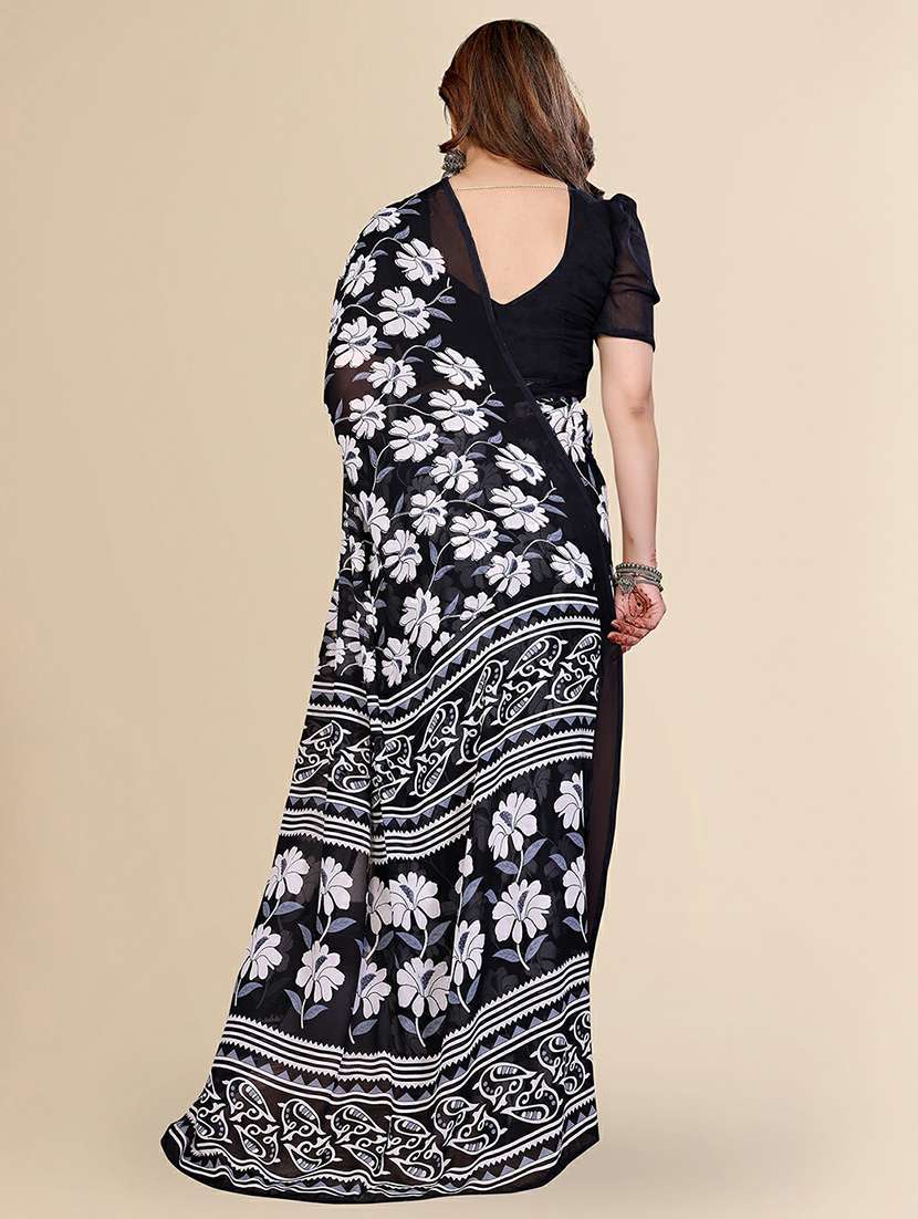 women printed casual wear saree with blouse - 22384202 -  Standard Image - 3