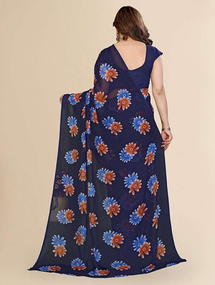 women printed casual wear saree with blouse - 22384203 -  Standard Image - 3