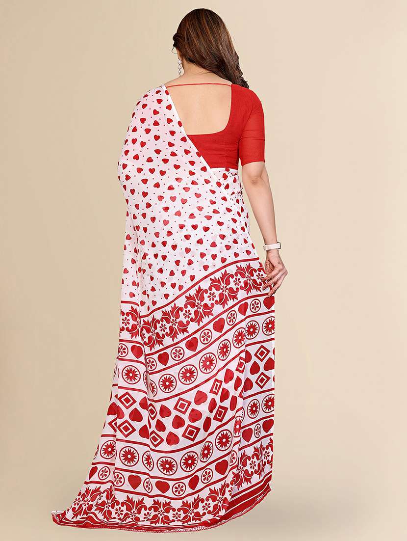 women printed casual wear saree with blouse - 22384211 -  Standard Image - 3