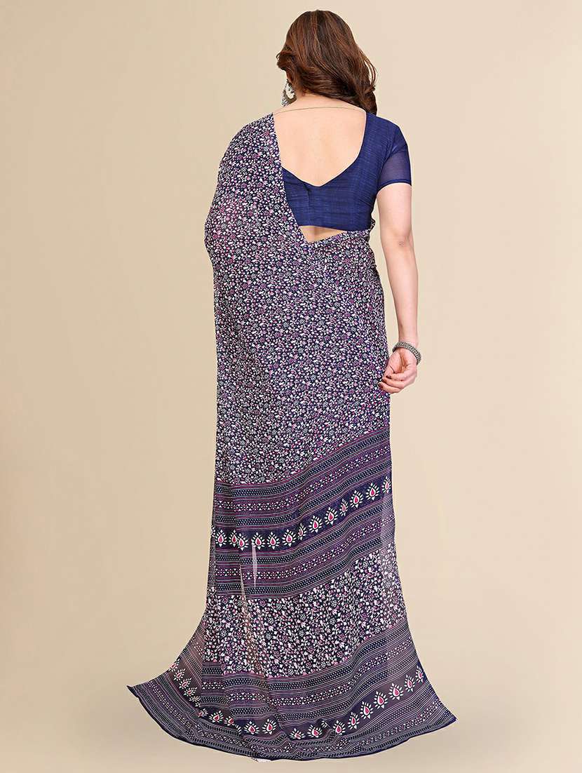 women printed casual wear saree with blouse - 22384218 -  Standard Image - 3
