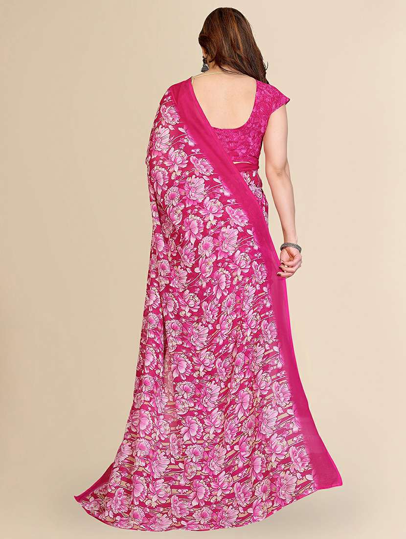 women printed casual wear saree with blouse - 22384221 -  Standard Image - 3