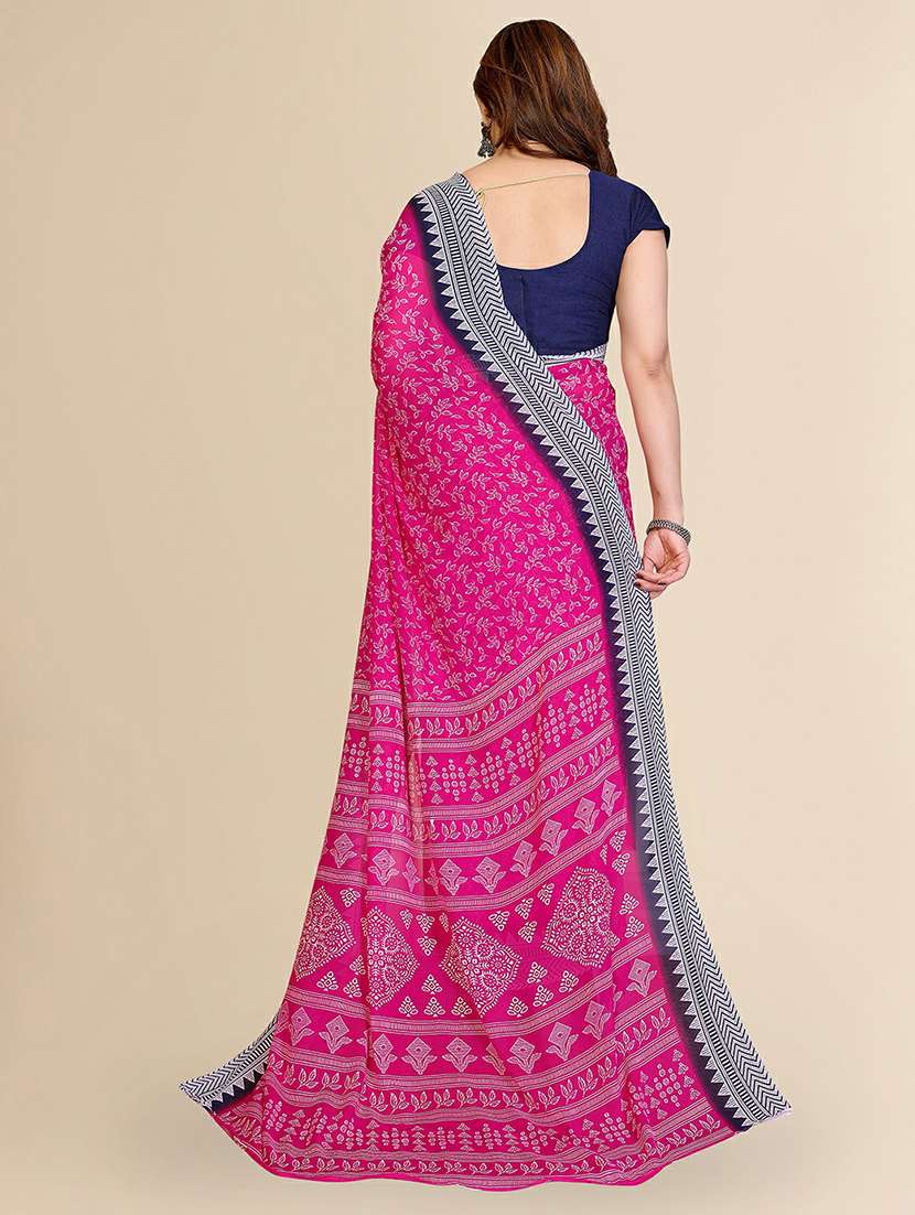women printed casual wear saree with blouse - 22384225 -  Standard Image - 3