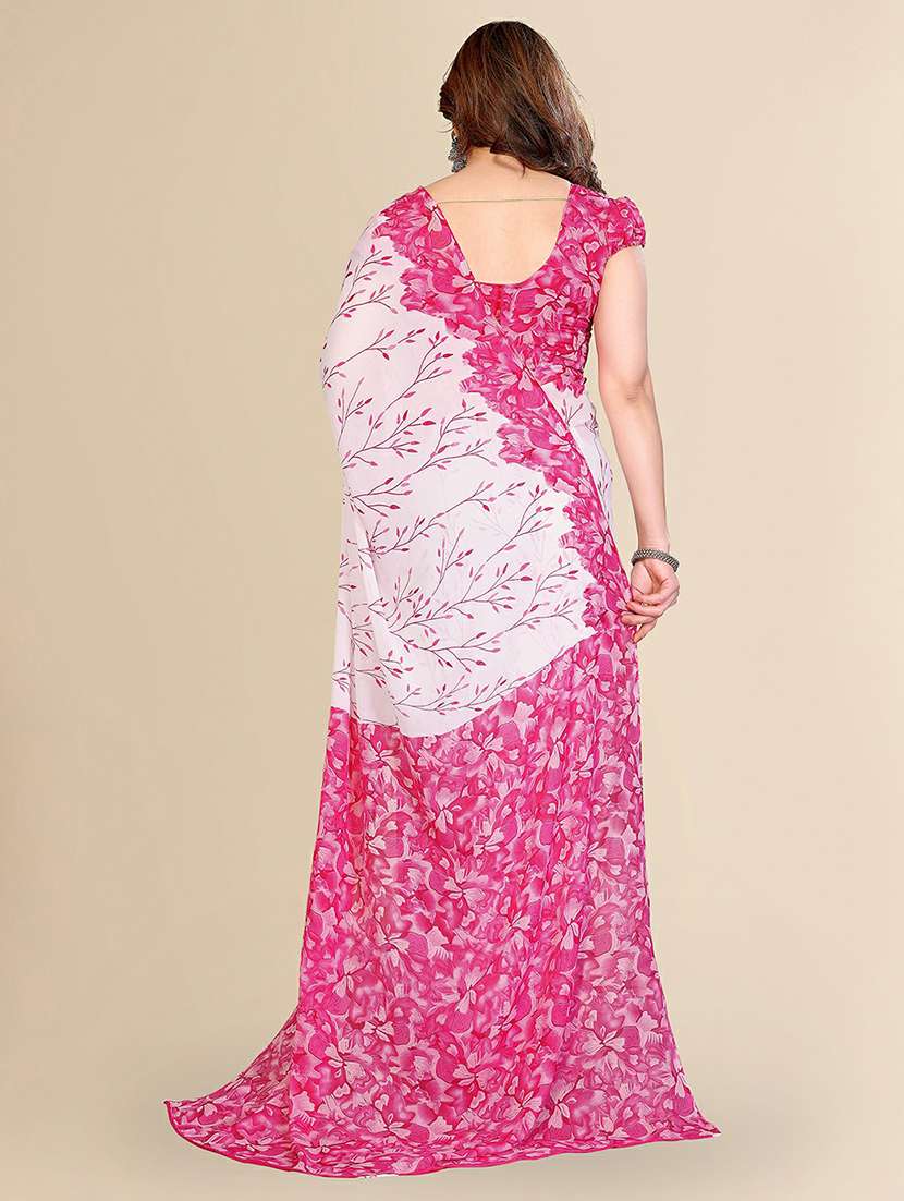 women printed casual wear saree with blouse - 22384229 -  Standard Image - 3