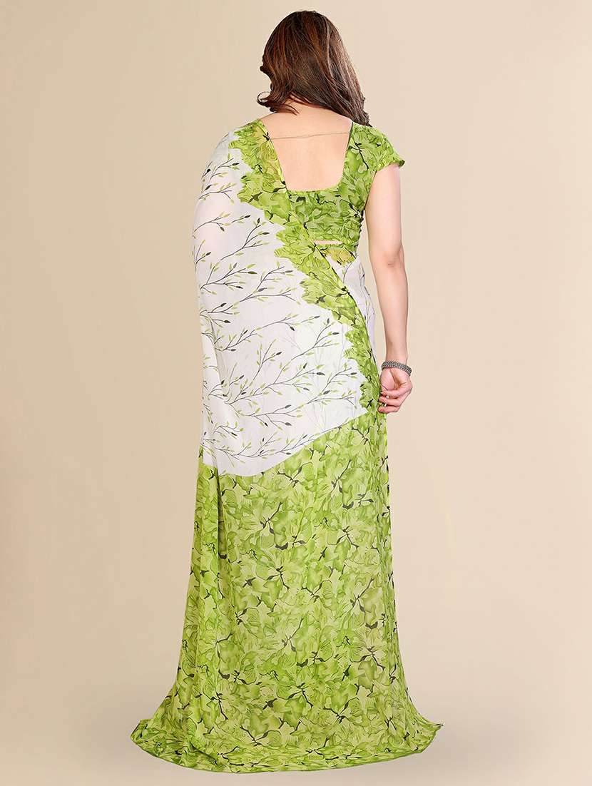 Women Printed Casual Wear Saree With Blouse - 22384230 -  Standard Image - 3
