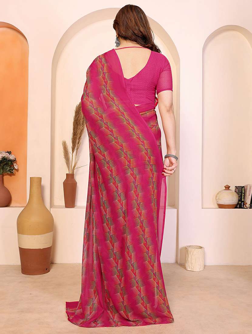 women printed casual wear saree with blouse - 22384233 -  Standard Image - 3