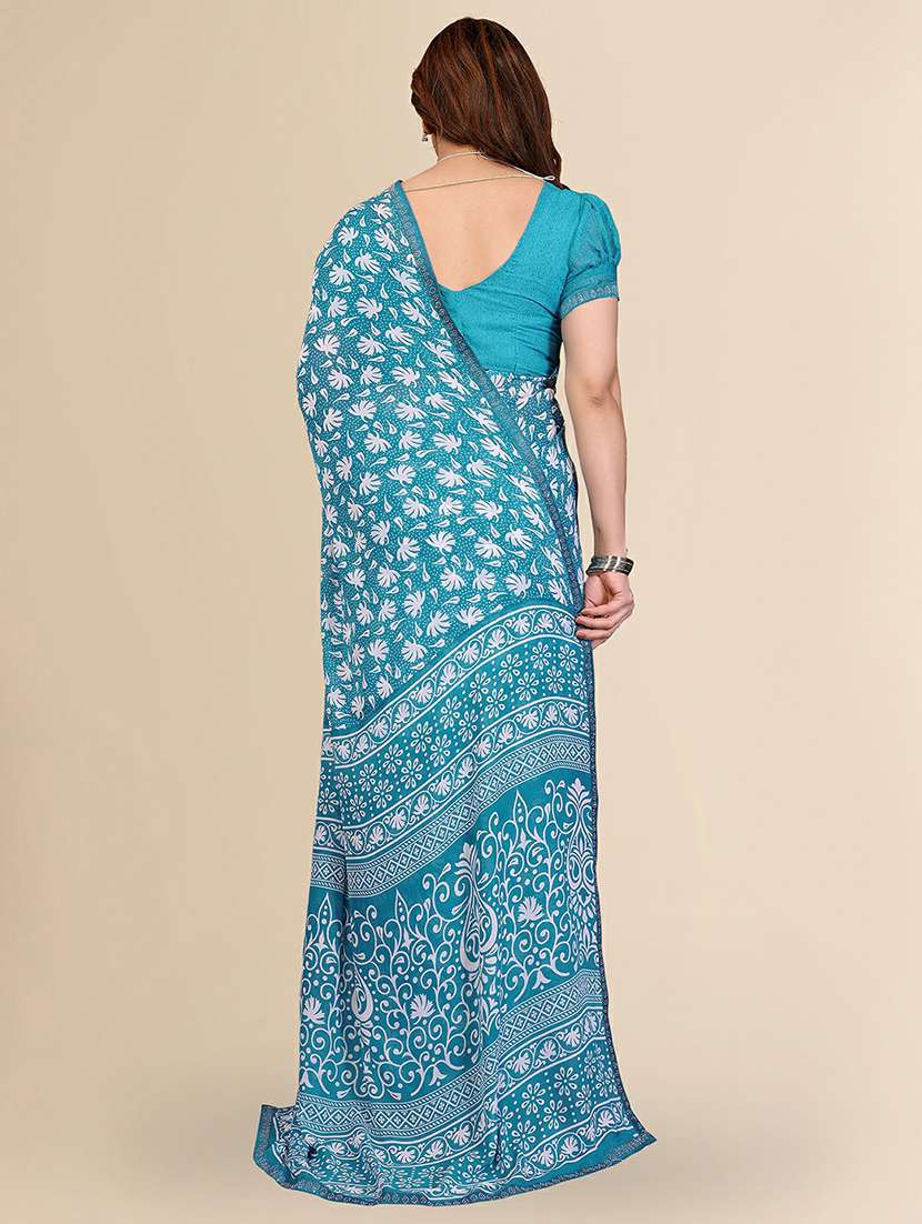 women printed casual wear saree with blouse - 22384252 -  Standard Image - 3