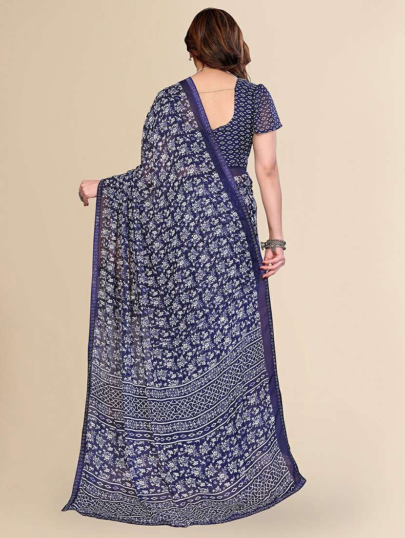 women printed casual wear saree with blouse - 22384254 -  Standard Image - 3