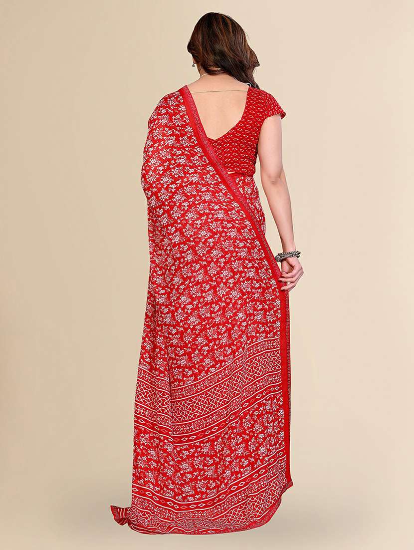 women printed casual wear saree with blouse - 22384256 -  Standard Image - 3
