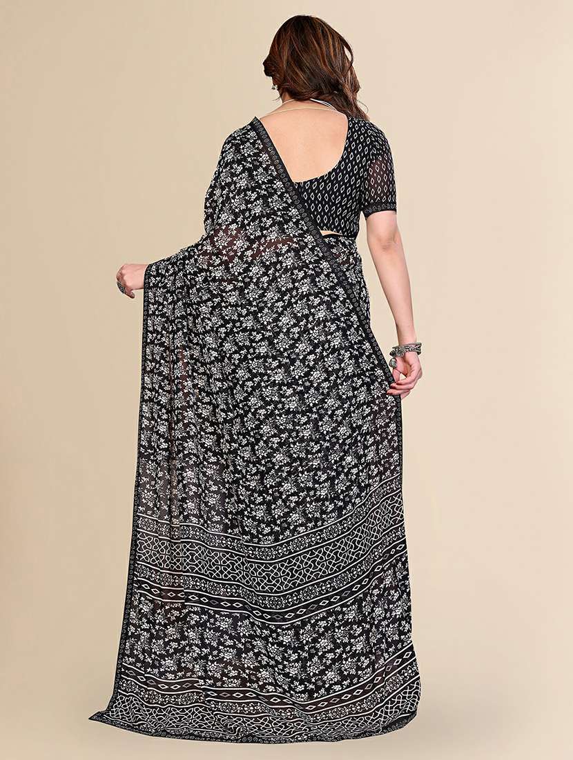 women printed casual wear saree with blouse - 22384257 -  Standard Image - 3
