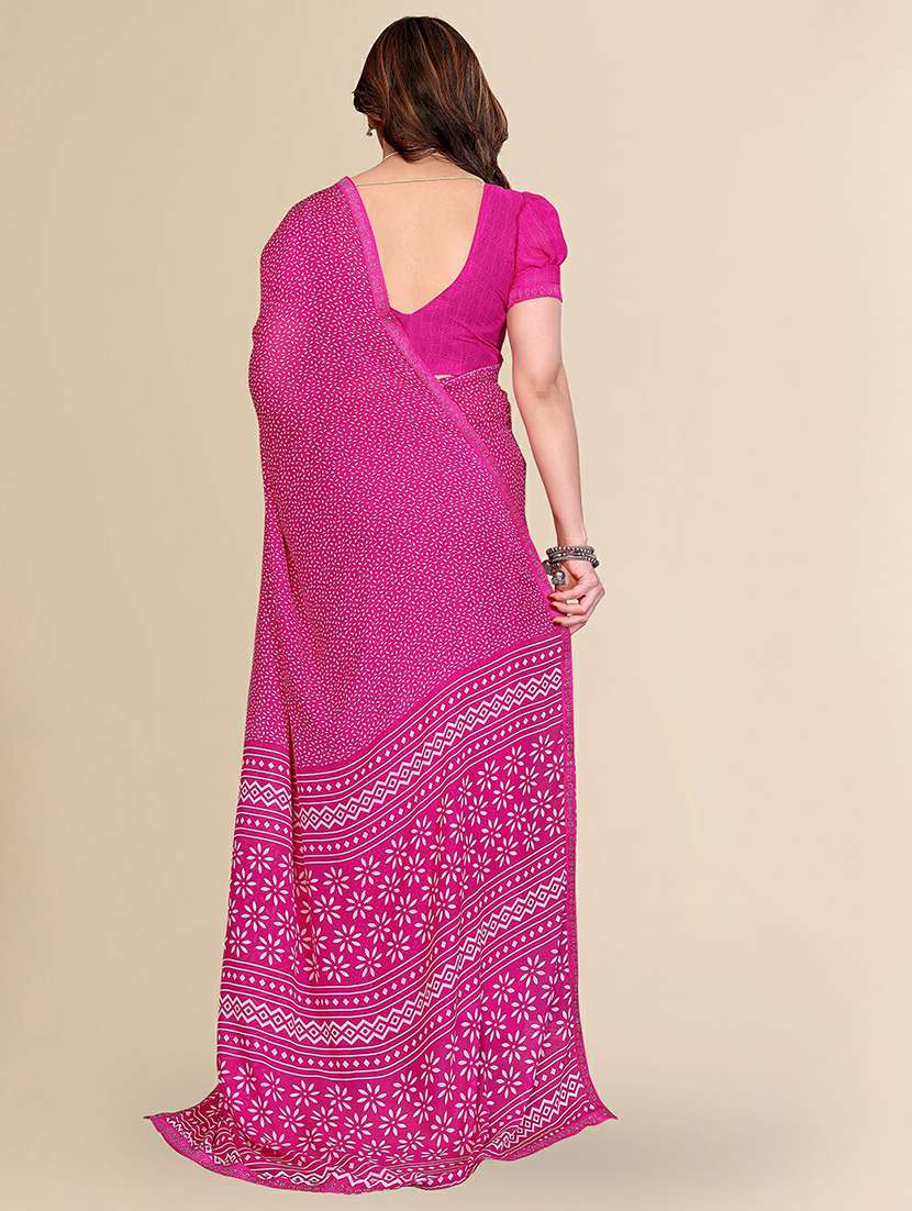 women printed casual wear saree with blouse - 22384260 -  Standard Image - 3