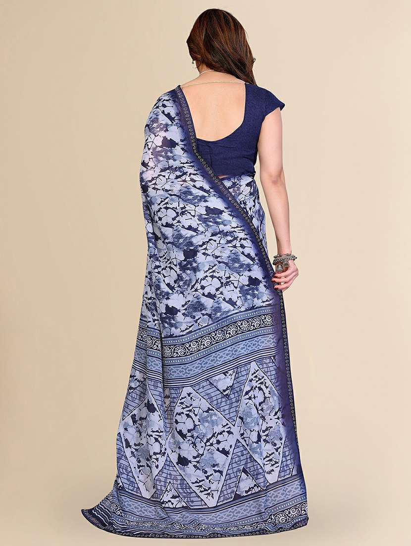 women printed casual wear saree with blouse - 22384262 -  Standard Image - 3