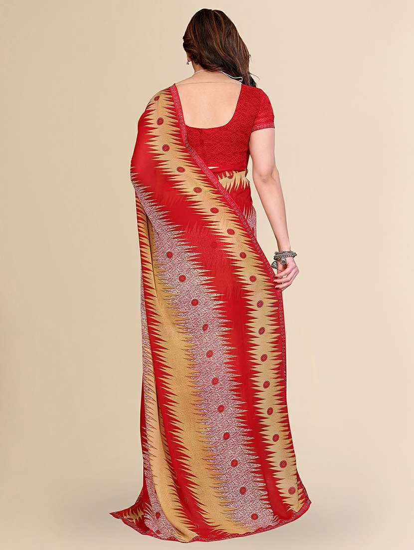 women printed casual wear saree with blouse - 22384266 -  Standard Image - 3