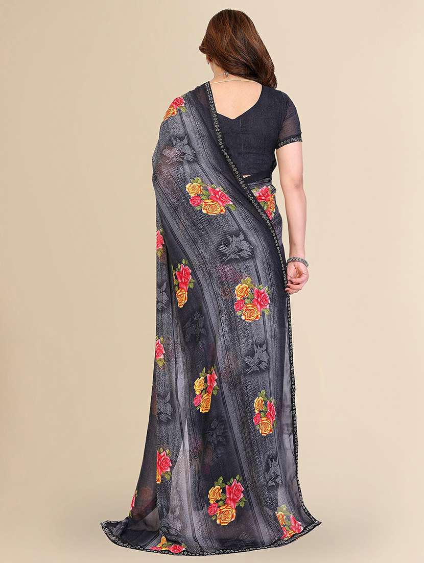 women printed casual wear saree with blouse - 22384268 -  Standard Image - 3