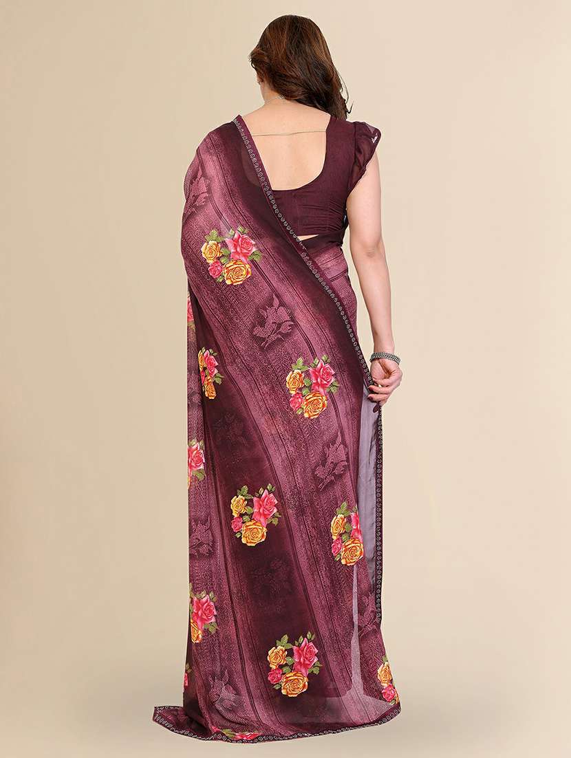 women printed casual wear saree with blouse - 22384270 -  Standard Image - 3