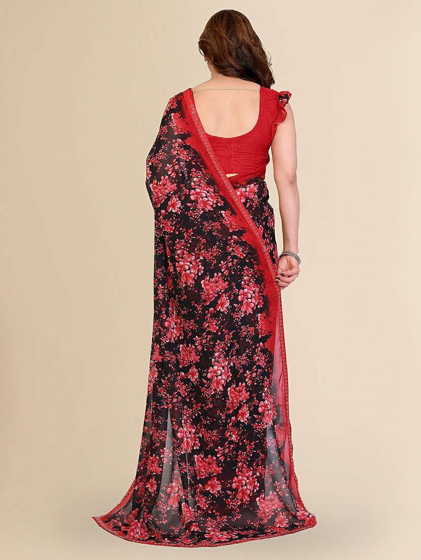 women printed casual wear saree with blouse - 22384274 -  Standard Image - 3