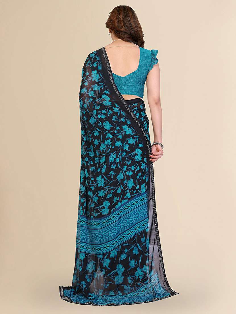 women printed casual wear saree with blouse - 22384275 -  Standard Image - 3