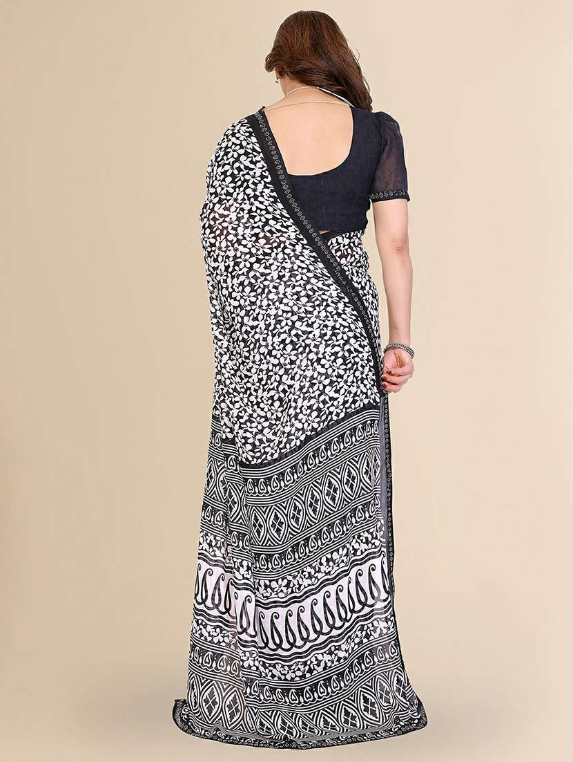 women printed casual wear saree with blouse - 22384279 -  Standard Image - 3