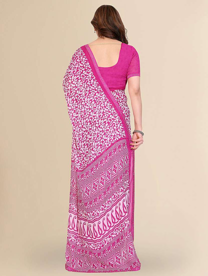 women printed casual wear saree with blouse - 22384281 -  Standard Image - 3