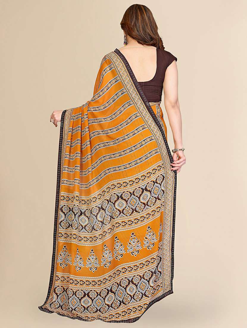 women printed casual wear saree with blouse - 22384289 -  Standard Image - 3