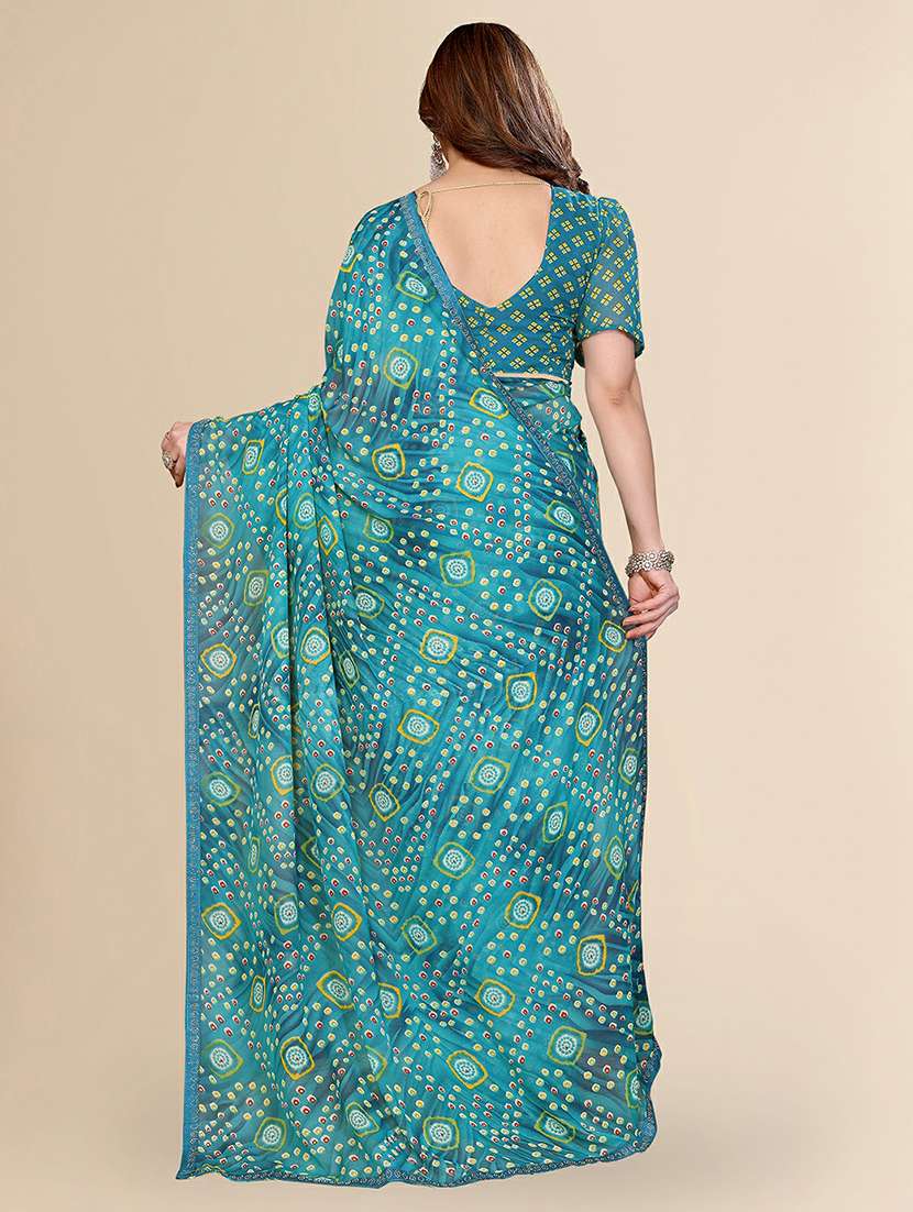 women printed casual wear saree with blouse - 22384292 -  Standard Image - 3