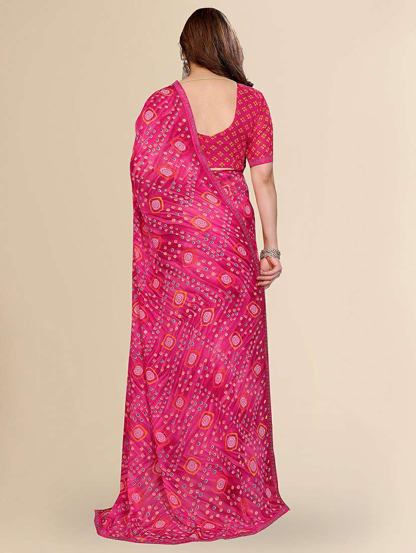 women printed casual wear saree with blouse - 22384294 -  Standard Image - 3