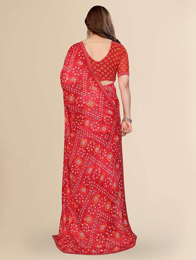 women printed casual wear saree with blouse - 22384297 -  Standard Image - 3