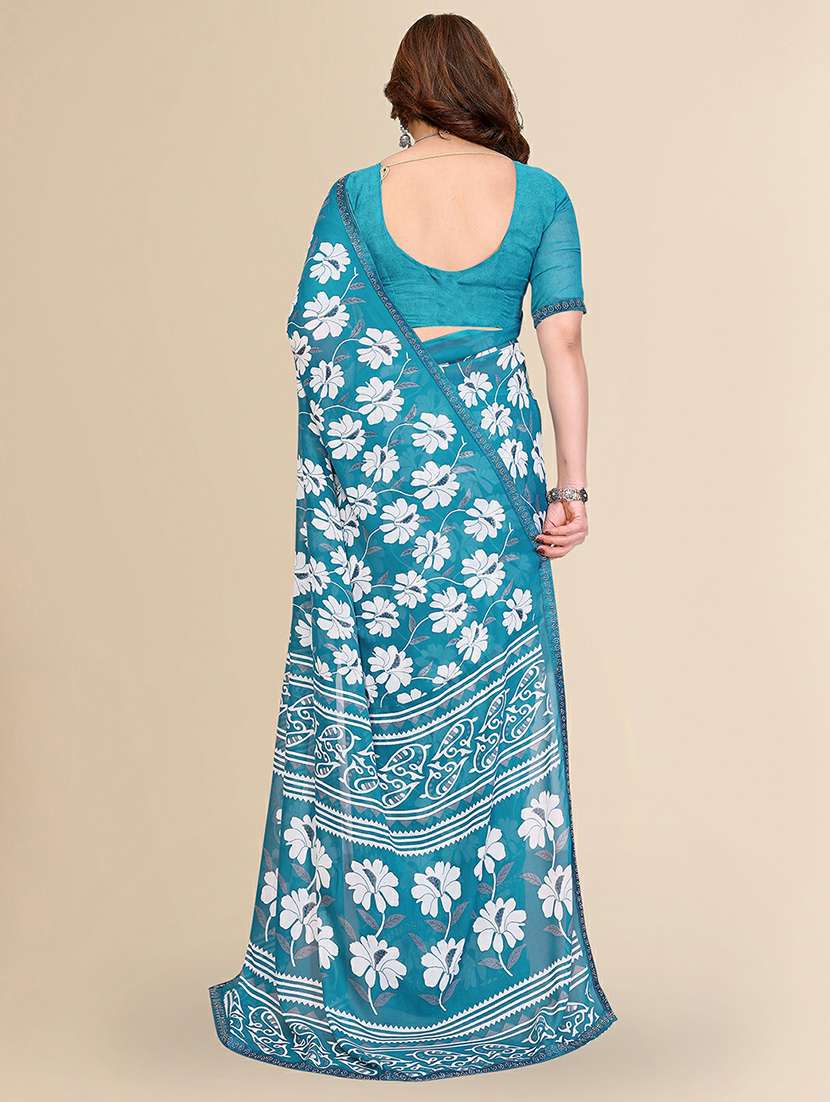 women printed casual wear saree with blouse - 22384307 -  Standard Image - 3