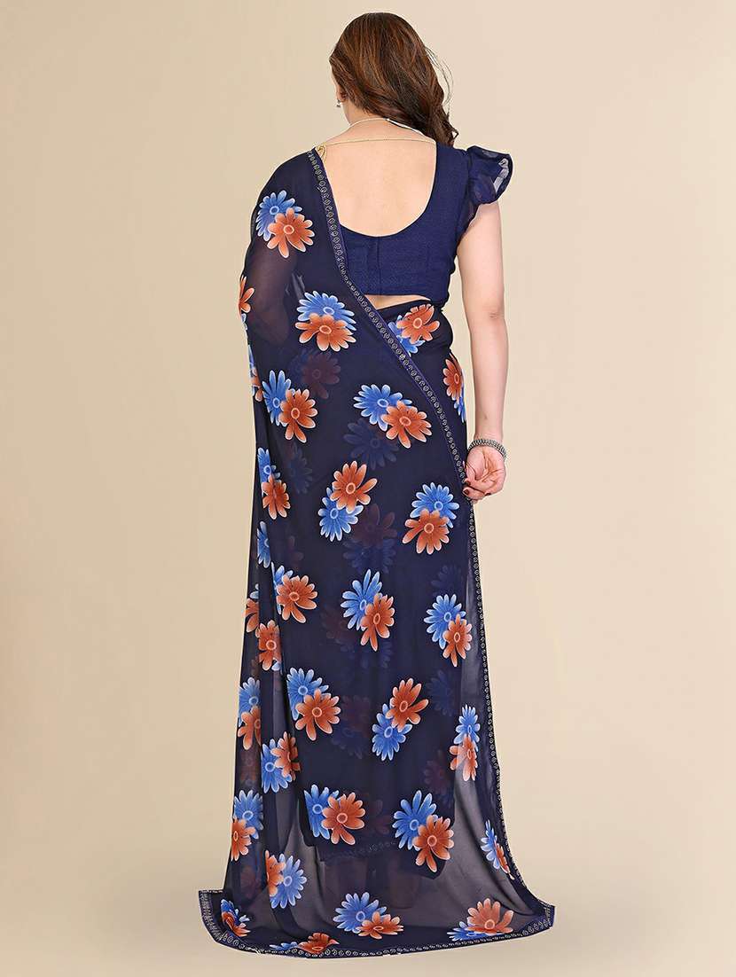 women printed casual wear saree with blouse - 22384311 -  Standard Image - 3