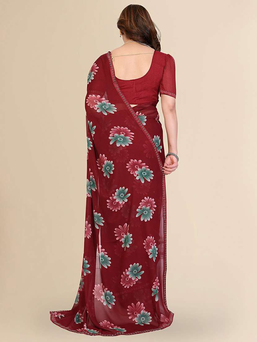 women printed casual wear saree with blouse - 22384312 -  Standard Image - 3