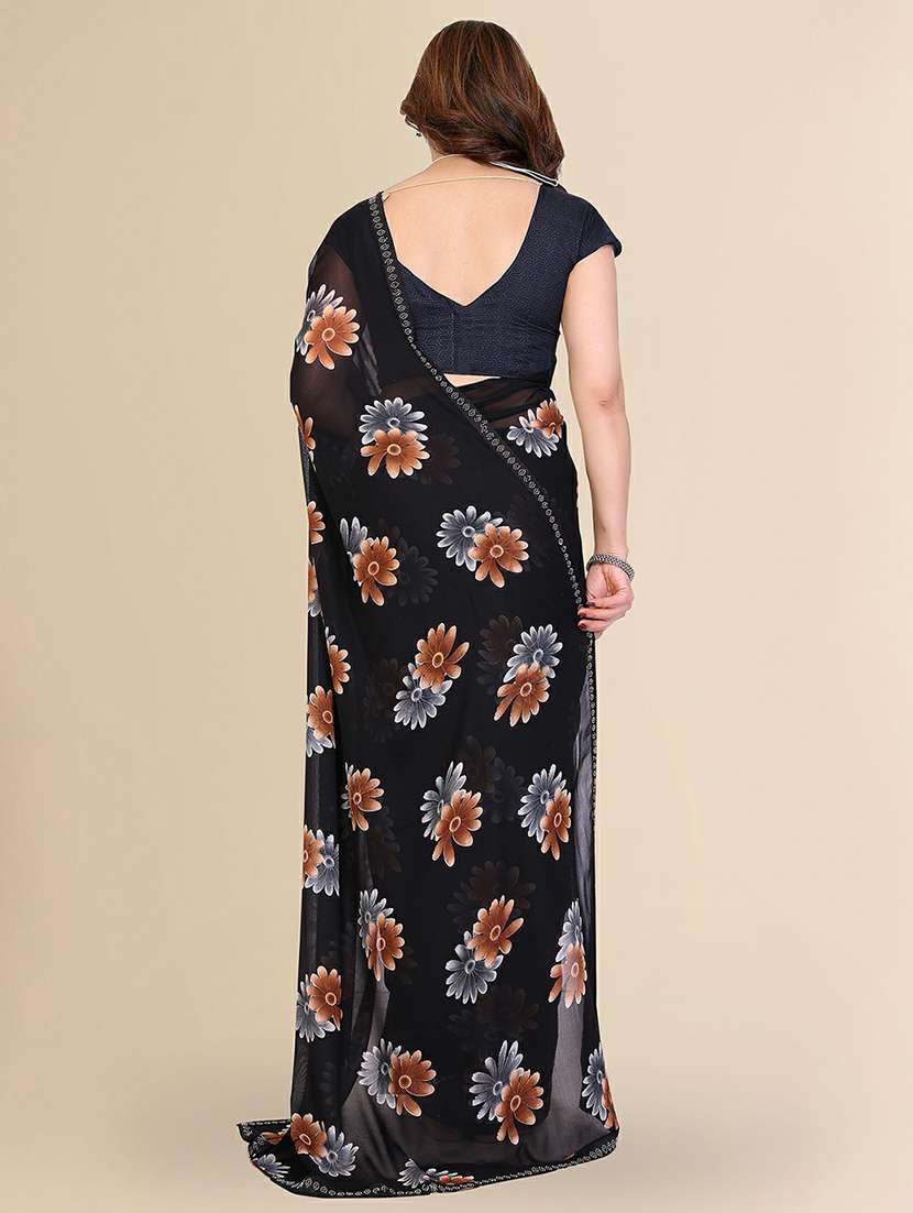 women printed casual wear saree with blouse - 22384314 -  Standard Image - 3