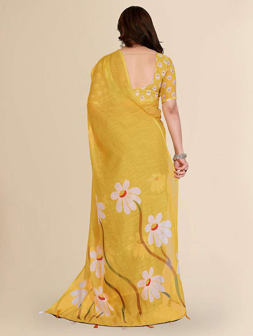 women printed casual wear saree with blouse - 22384324 -  Standard Image - 3
