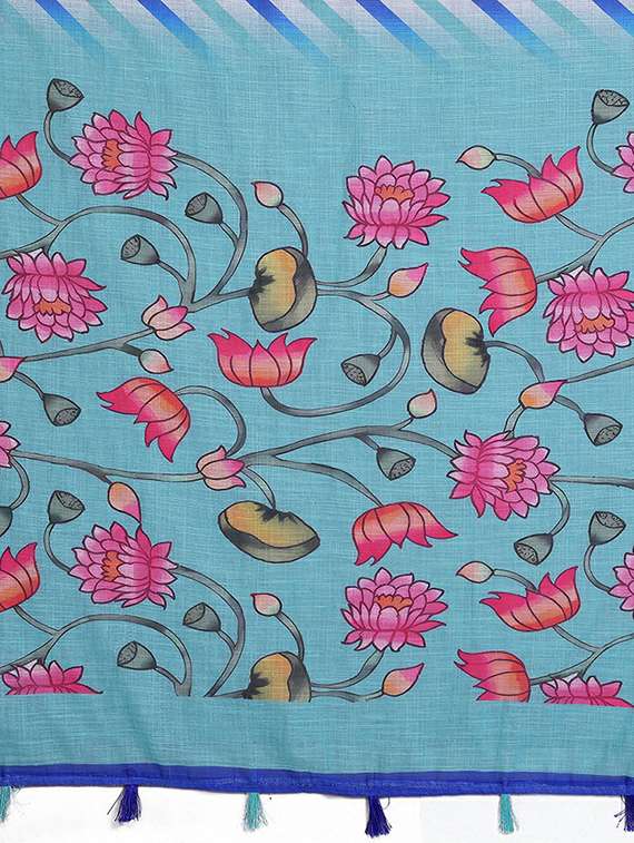 women printed casual wear saree with blouse - 22384327 -  Standard Image - 5