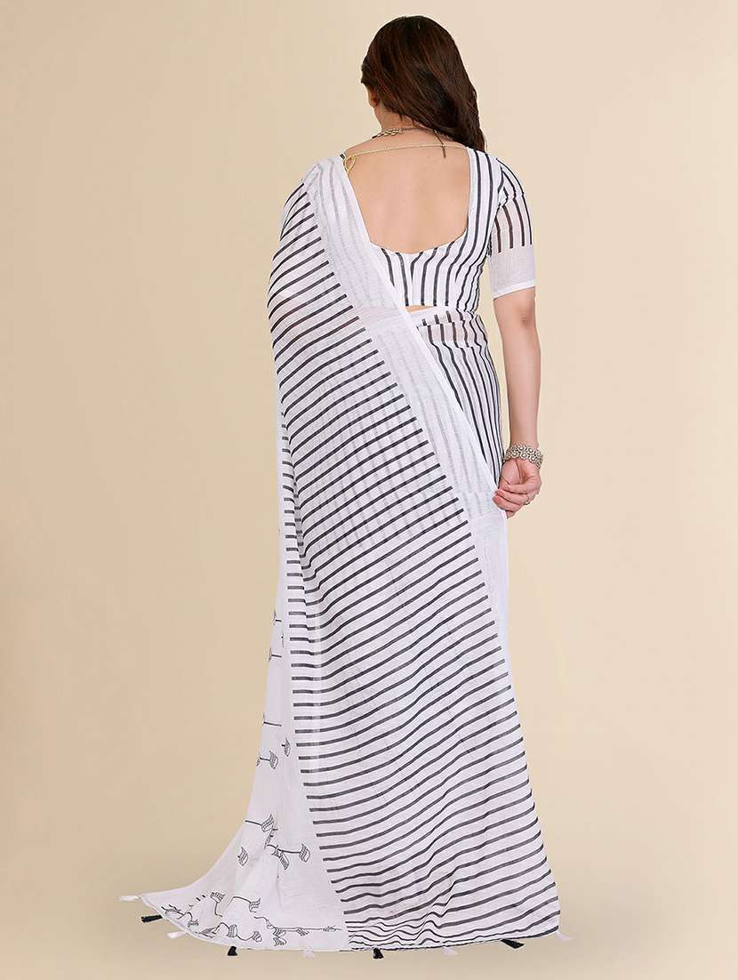 women printed casual wear saree with blouse - 22384330 -  Standard Image - 3