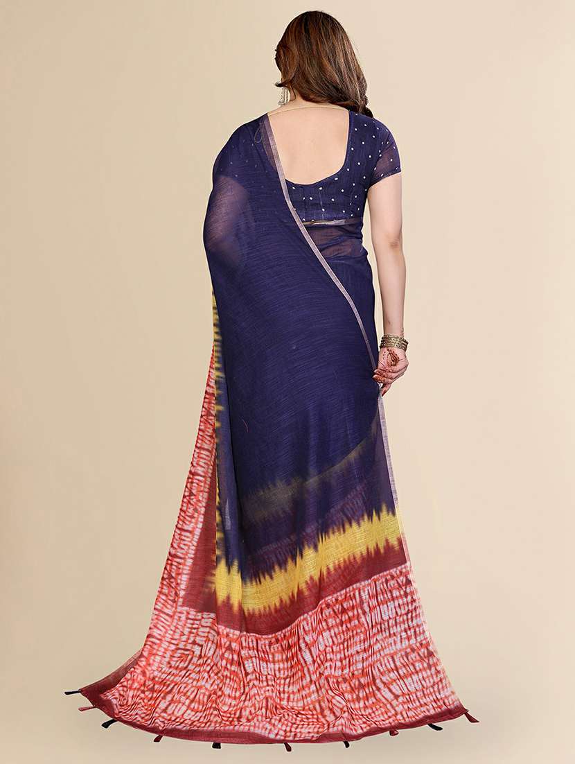women printed casual wear saree with blouse - 22384337 -  Standard Image - 3