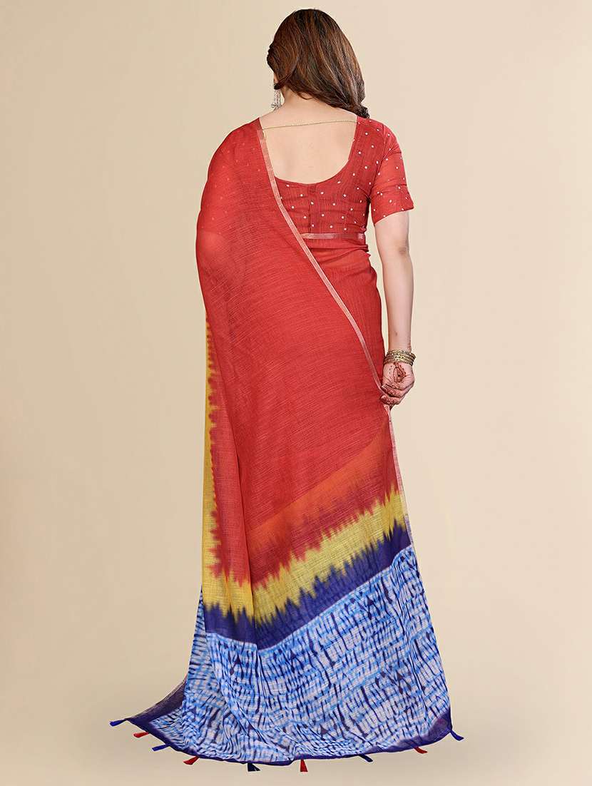 women printed casual wear saree with blouse - 22384338 -  Standard Image - 3