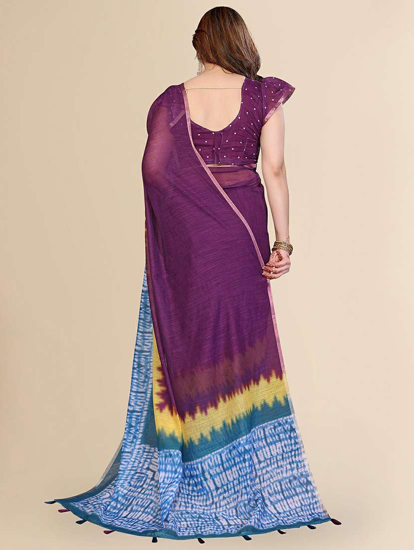 women printed casual wear saree with blouse - 22384339 -  Standard Image - 3