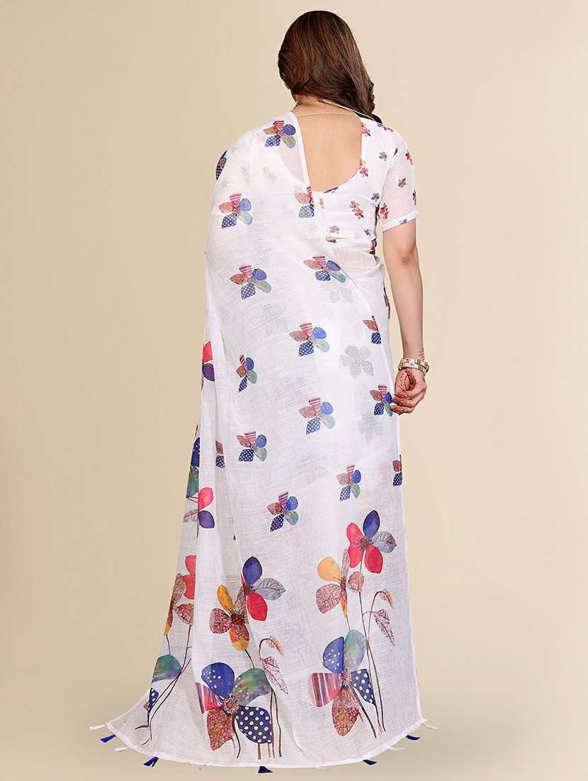 women printed casual wear saree with blouse - 22384347 -  Standard Image - 3