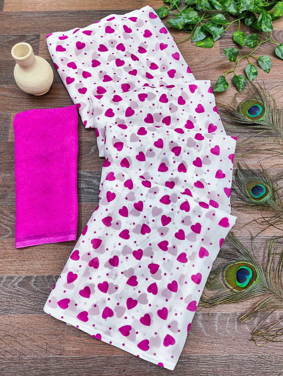 women printed casual wear saree with blouse - 22384395 -  Standard Image - 3